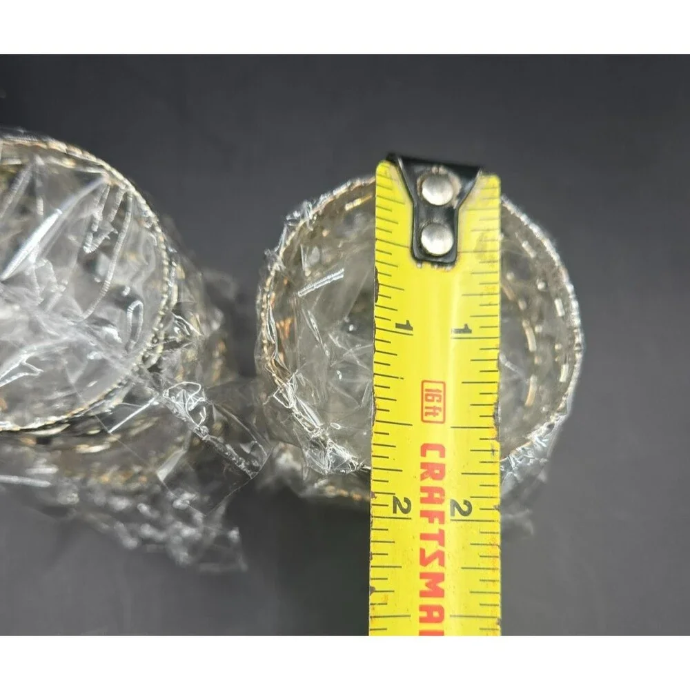 Vintage Set of 4 Silver-Plated Openwork Filigree / Lattice Napkin Rings in Box